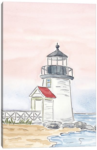 Brant Point Lighthouse Nantucket, Ma Canvas Art Print - Lighthouse Art