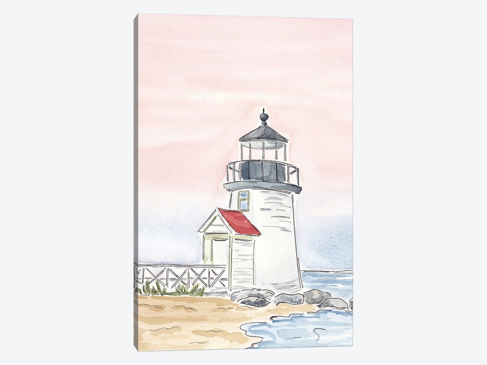 Brant Point Lighthouse Nantucket, Ma by Sarah Hayden 1-piece Canvas Artwork