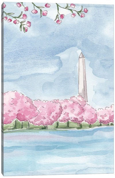 Washington Monument, Washington DC Canvas Art Print - Urban River, Lake & Waterfront Art