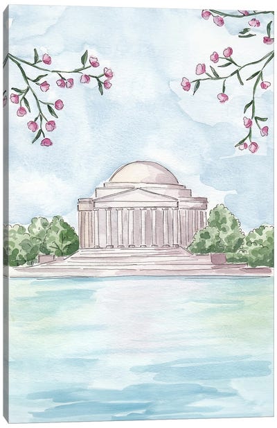 Jefferson Memorial, Washington DC Canvas Art Print - Urban River, Lake & Waterfront Art