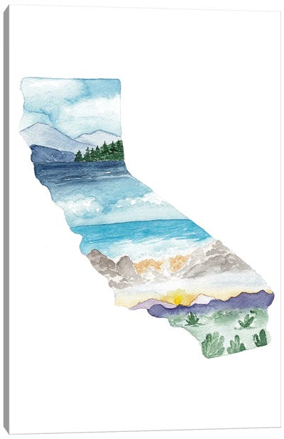 California State Art Canvas Art Print - Travel Journal