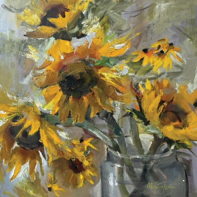 Ukrainian Sunflowers by Maryna Hryhorenko multi panel art