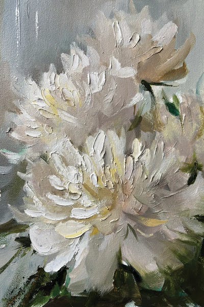 Maryna Hryhorenko: White Peonies by Maryna Hryhorenko
