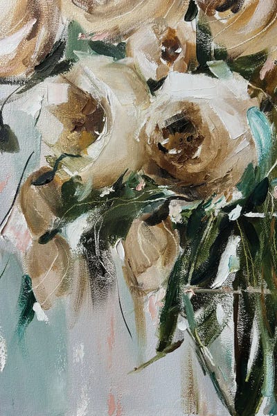 Maryna Hryhorenko: White Roses by Maryna Hryhorenko