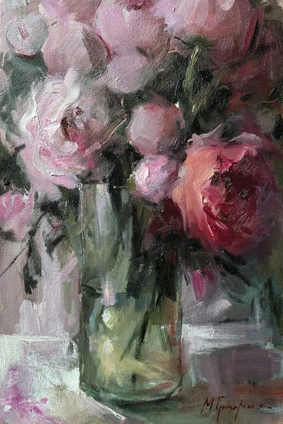 Maryna Hryhorenko: Pink Peonies I by Maryna Hryhorenko