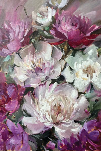 Peonies: Pink Peonies II by Maryna Hryhorenko