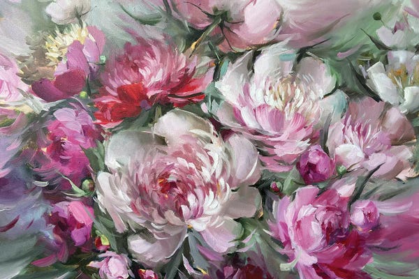 Maryna Hryhorenko: Pink Peonies III by Maryna Hryhorenko