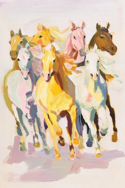 Honey Island Studio - Canvas Prints: Seven Horses by Honey Island Studio