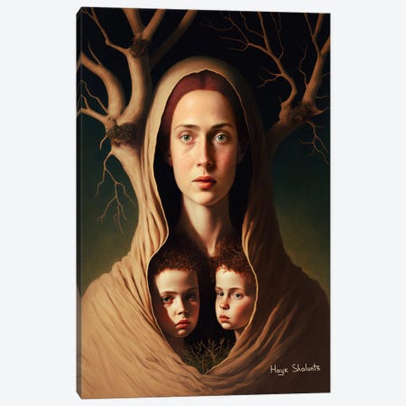Mother Portrait Canvas Print #HYK15} by Hayk Shalunts Canvas Art