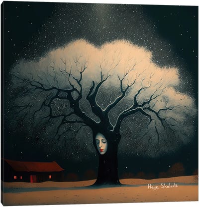 The Winter Night Sacrament Canvas Art Print - Surreal Bodyscapes