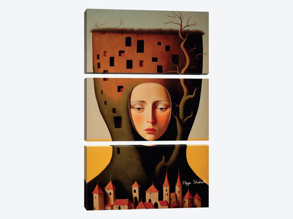 The Patroness Of The City by Hayk Shalunts 3-piece Canvas Print