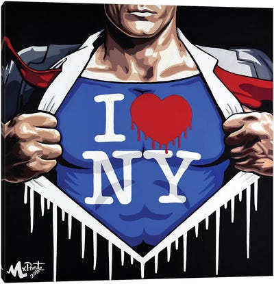 Heroes Love NY Canvas Art Print - Pop Culture Lover