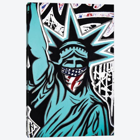 Lady Liberty Bandana Canvas Print #HYL15} by Hybrid Life Art Art Print
