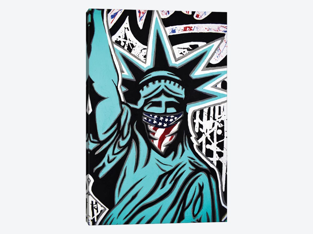 Lady Liberty Bandana by Hybrid Life Art 1-piece Canvas Print