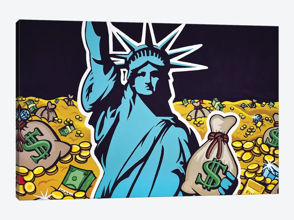 Liberty With Gold by Hybrid Life Art 1-piece Canvas Art Print