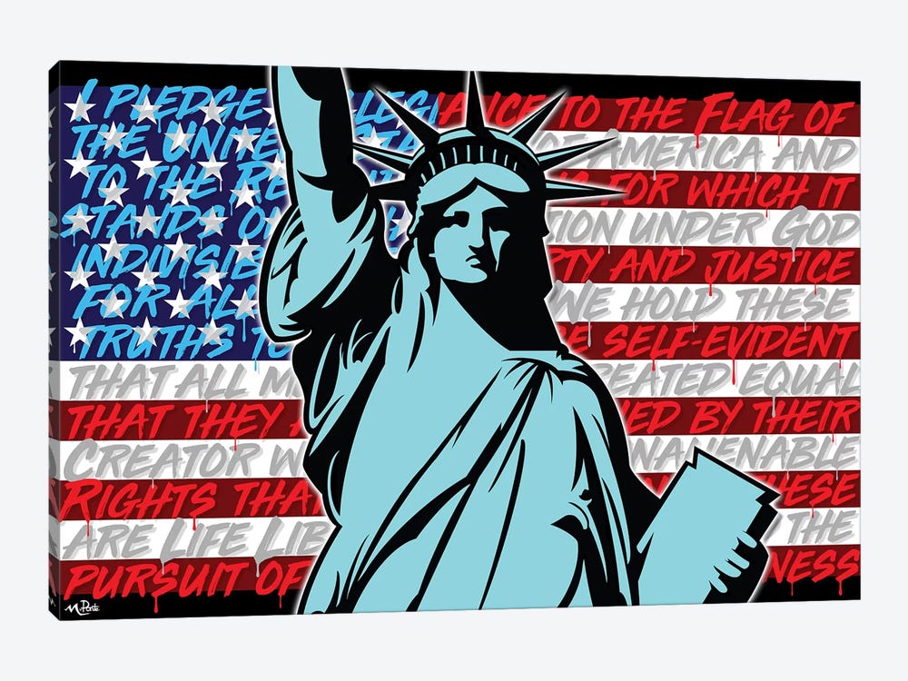 Patriotic Liberty by Hybrid Life Art 1-piece Canvas Wall Art