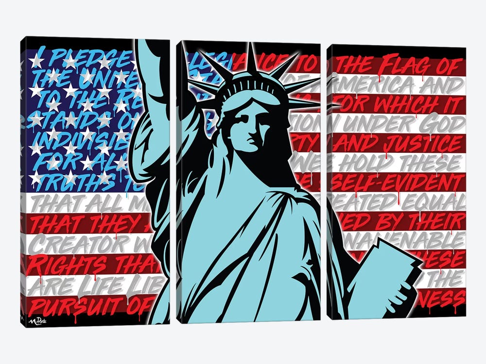 Patriotic Liberty by Hybrid Life Art 3-piece Canvas Wall Art