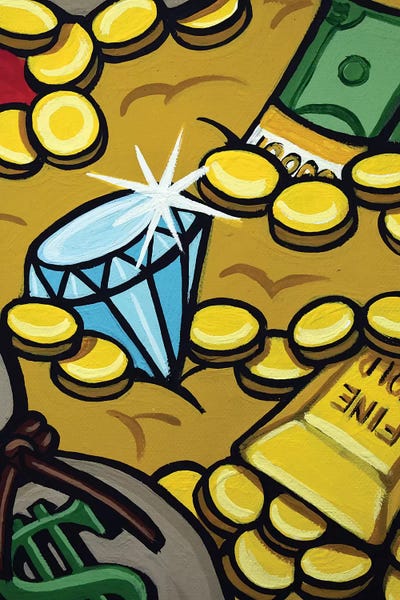 Hybrid Life Art: Pursuit Of Gold Happiness Diamond Closeup by Hybrid Life Art