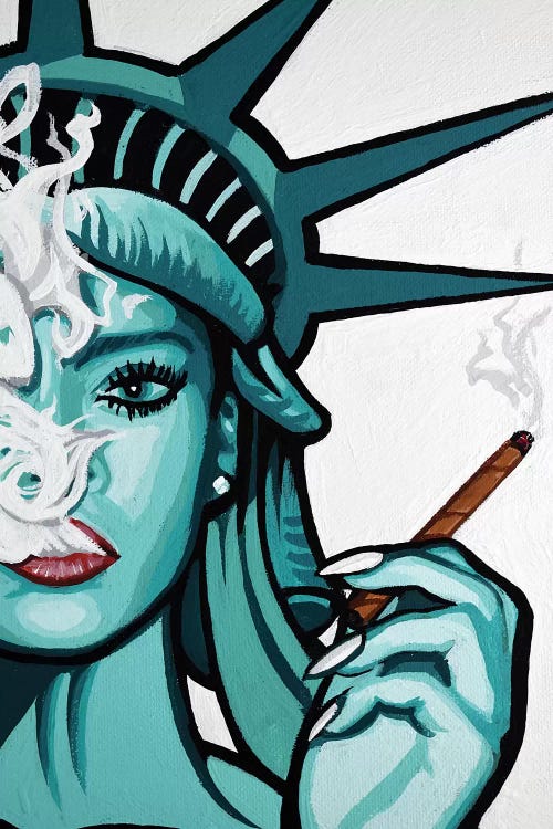 Rihanna Smoke Half Face Canvas Wall Art by Hybrid Life Art | iCanvas