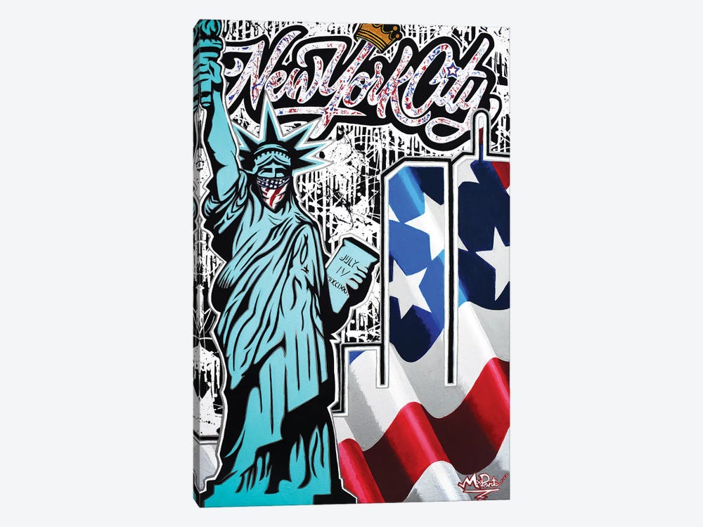 Twin Towers X Liberty NYC by Hybrid Life Art 1-piece Canvas Wall Art