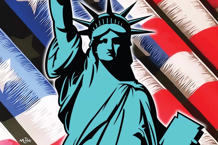 Waving Liberty by Hybrid Life Art wall art