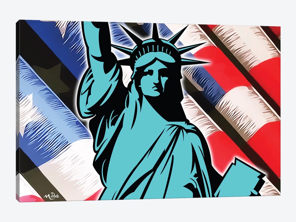 Waving Liberty by Hybrid Life Art 1-piece Canvas Artwork