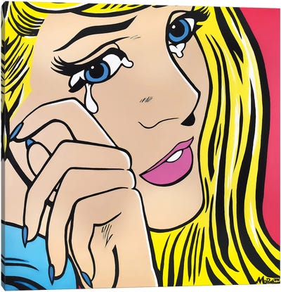 Crying Girl Canvas Art Print - Hybrid Life Art