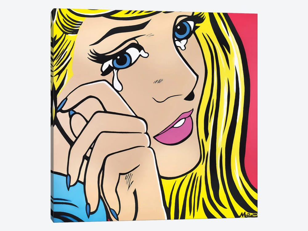 Crying Girl 1-piece Canvas Print