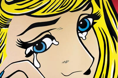 Crying Girl Eyes Only by Hybrid Life Art art print