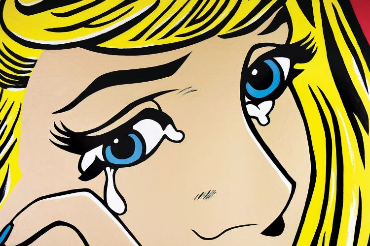 Crying Girl Eyes Only by Hybrid Life Art wall art
