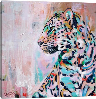 Im Waiting Right Here Canvas Art Print - Leopard Art