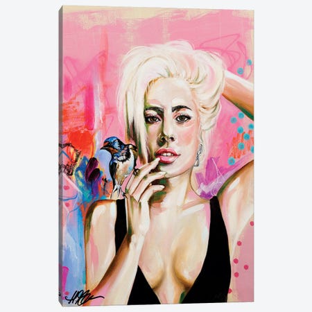 Lady Gaga Canvas Print #HYM21} by Heylie Morris Canvas Artwork