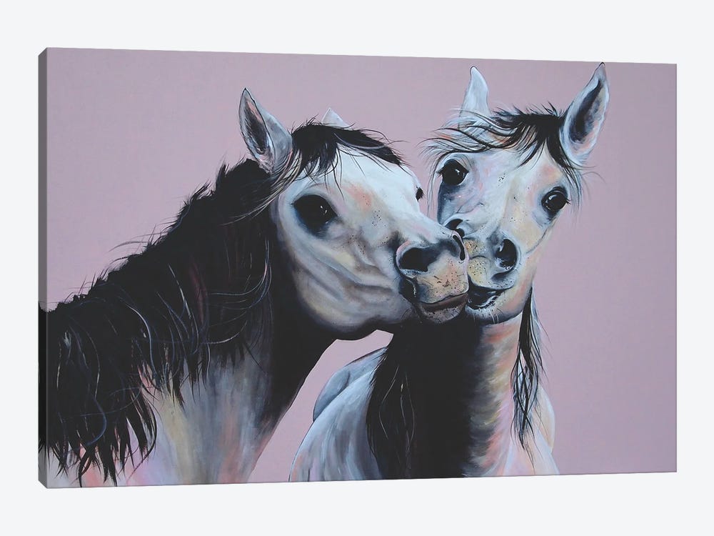 Kissing Horses by Heylie Morris 1-piece Canvas Print