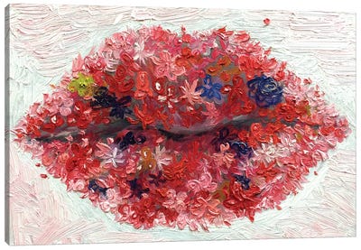 Flower In Lips (Kissing You) Canvas Art Print - Joong-Hyun Park