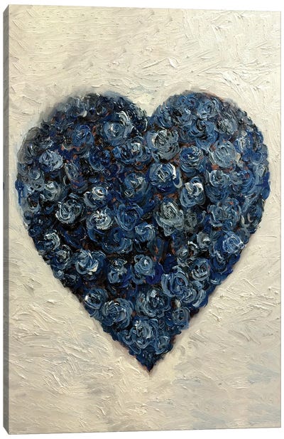 Flower In Love Canvas Art Print - Heart Art