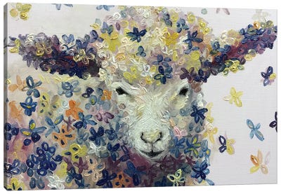 Flower In Sheep Canvas Art Print - Joong-Hyun Park