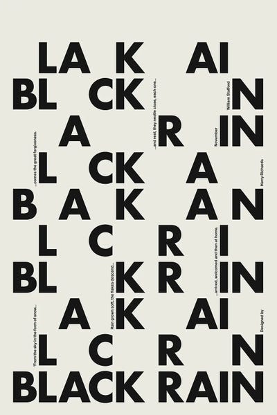 Black Rain (White) by Harry Richards art print