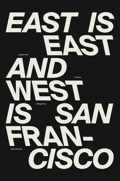 San Francisco: East Is East (Black) by Harry Richards