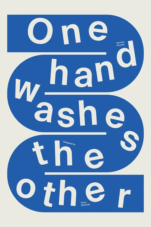 One Hand Washes The Other by Harry Richards wall art