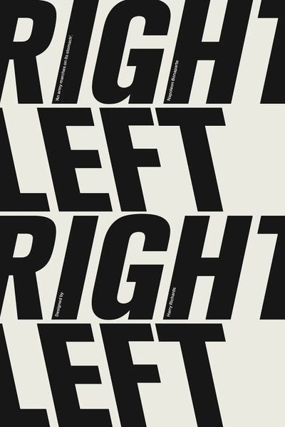 Right Left (White) by Harry Richards art print