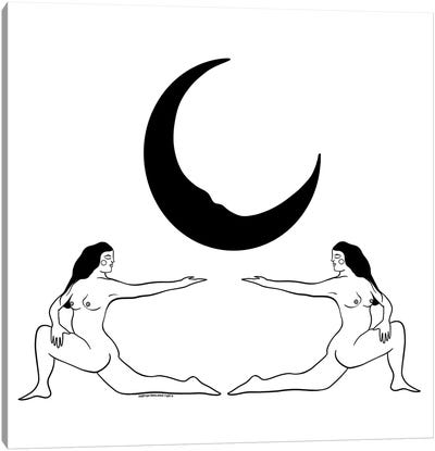 Mirror Moon Canvas Art Print - Yoga Art