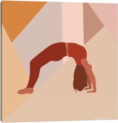 Backbend Yoga Pose Canvas Art Print - Harmony Willow