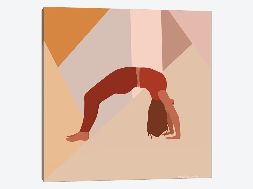 Backbend Yoga Pose by Harmony Willow 1-piece Canvas Print