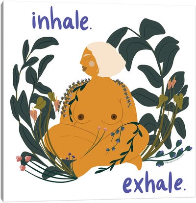 Inhale / Exhale Canvas Art Print - Self-Care Art