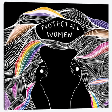 Protect All Women Canvas Print #HYW35} by Harmony Willow Canvas Wall Art