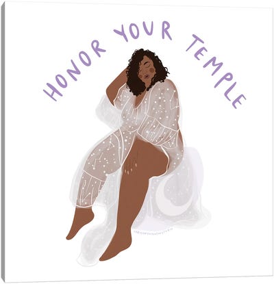 Honor Your Temple Canvas Art Print - Minimalist Quotes