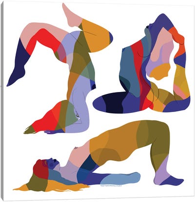 Rainbow Trio Canvas Art Print - Fitness Art