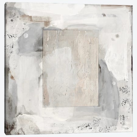 White Abstract Square Canvas Print #HYY11} by Hayley Michelle Art Print