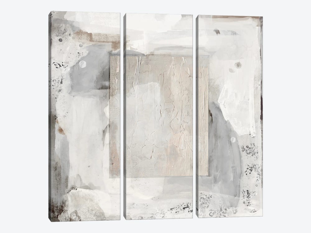 White Abstract Square by Hayley Michelle 3-piece Canvas Artwork