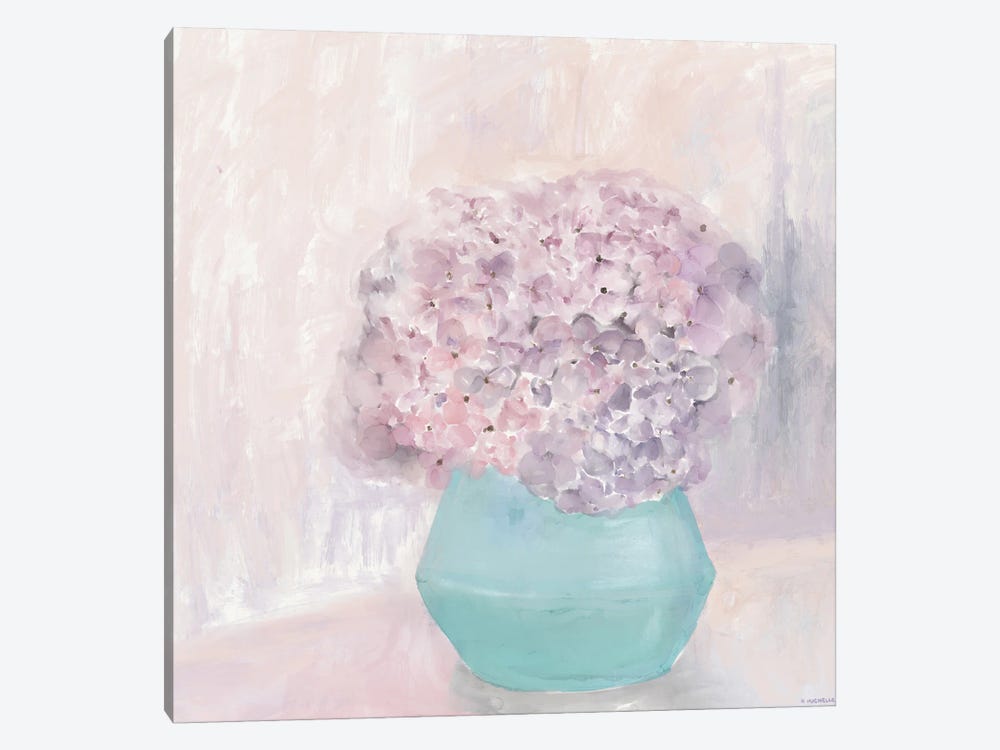 Hydrangeas In Blue Vase by Hayley Michelle 1-piece Canvas Wall Art